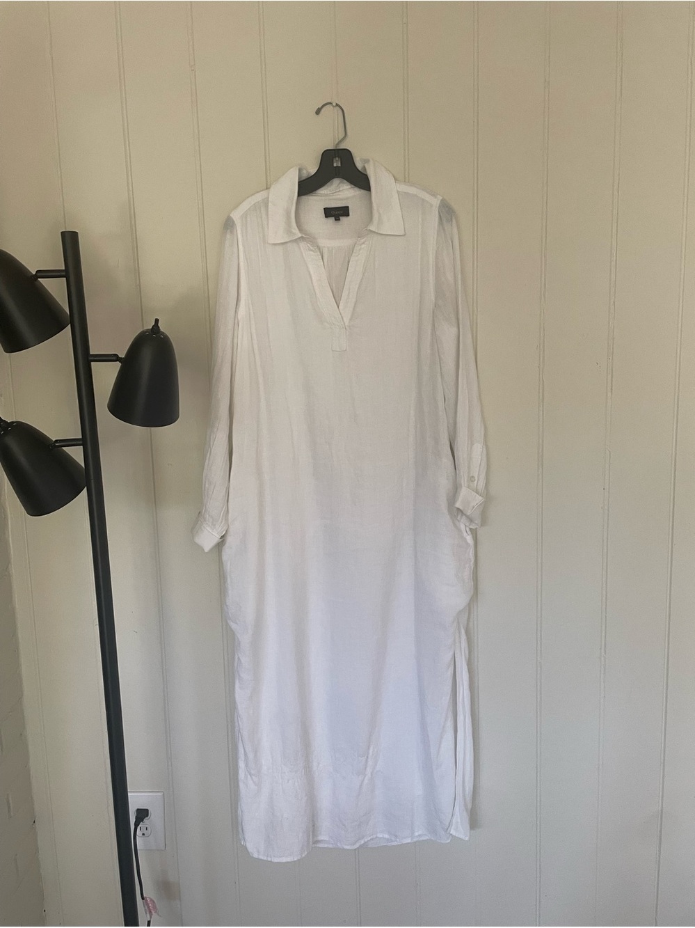 Quince Women’s White Long Linen Dress with Pockets! 🎊